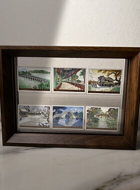 邮票相框diy双面透明创意展示框7寸画框明信片照片装裱框架摆台