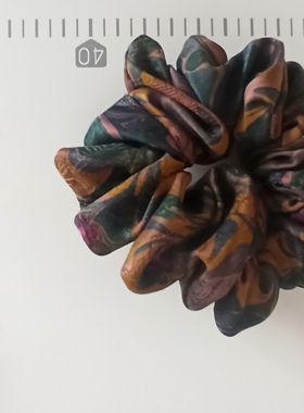 香云纱纯丝花箩紫色花大发圈高级感头花橡皮筋肠圈盘发马尾头饰