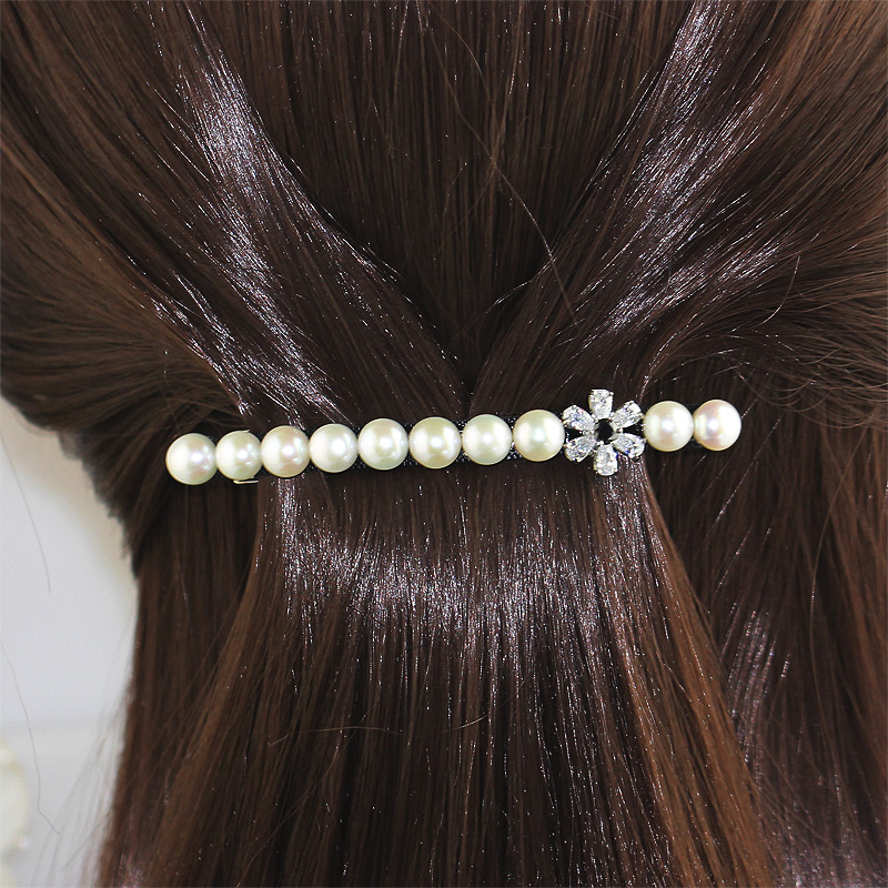 韩国beaumira正品淡水珍珠顶夹