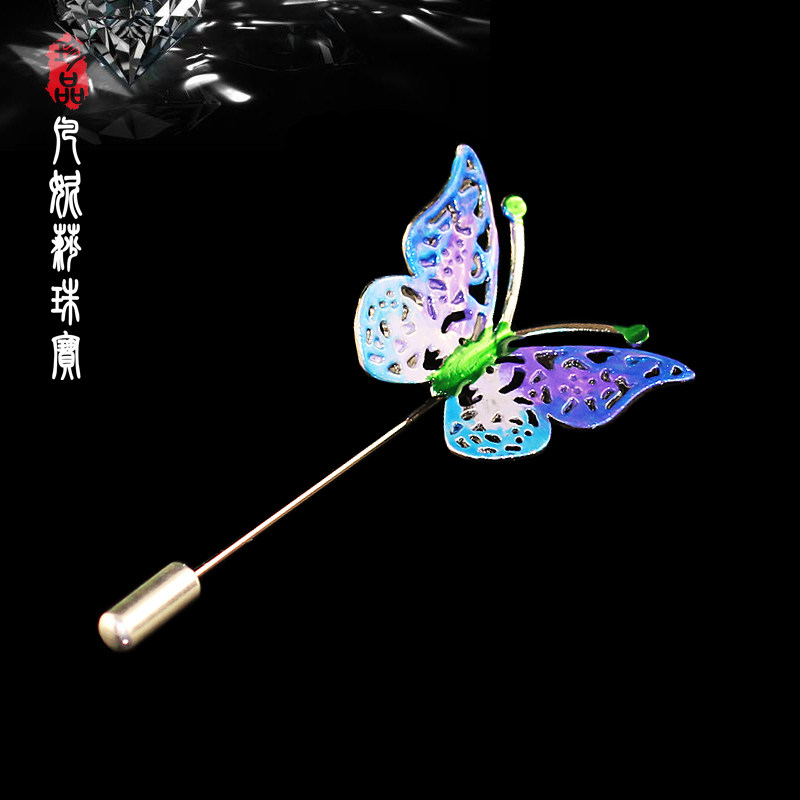 百搭可爱时尚彩色蝴蝶大衣胸针