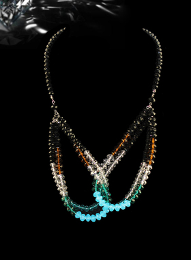 韩国进口轻奢优雅晚礼服水晶项链