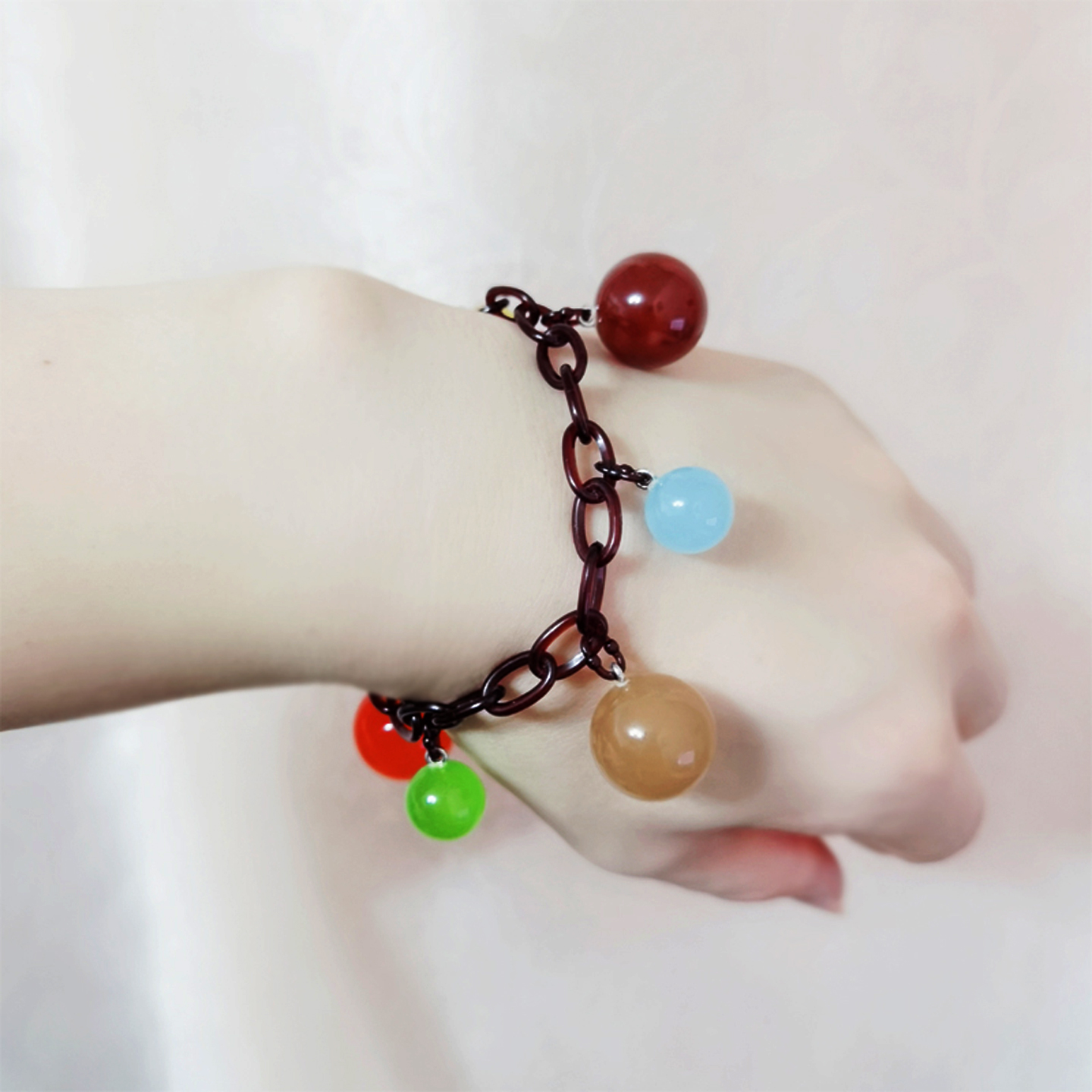 韩国进口GRAIN de BEAUTE品牌甜美可爱糖果色圆球手链手串女 AZ02