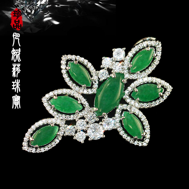 韩国进口小巧玉石水晶花束别针