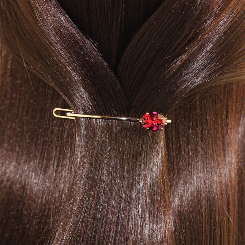 韩国东大门进口luce品牌时尚百搭ins大颗水晶发夹边夹刘海夹 lu03