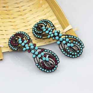 韩国进口Beaumira品牌 BE06 恬静蝴蝶结水晶发夹边夹防滑刘海夹