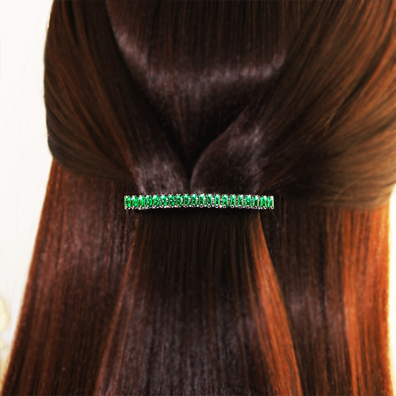 韩国进口luce品牌 简单水晶满钻发夹边夹顶夹一字马尾夹发卡 lu03