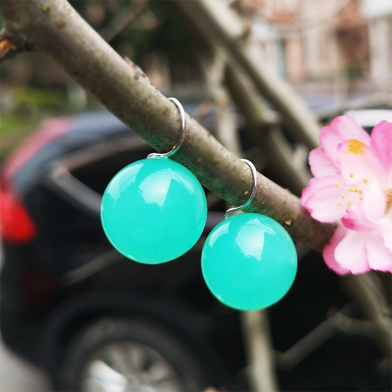 韩国进口甜美百搭糖果色球球耳环