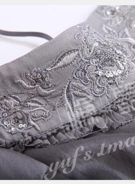 渔牌 2467未央 100%桑蚕丝真丝绸缎 吊带黑色S号