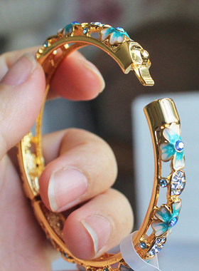 极速老北京特色景泰蓝手镯子双层镂空G开口王府井故宫长城旅游纪