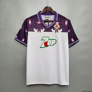 93足球足球佛罗伦萨复古客场运动员球衣足球球衣球衣