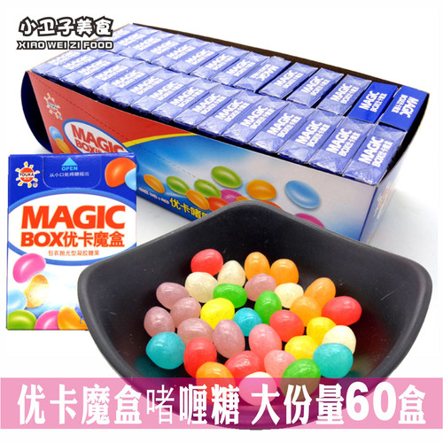 优卡魔盒原果香味啫哩糖8090后童年怀旧糖果儿童零食水果味彩虹糖