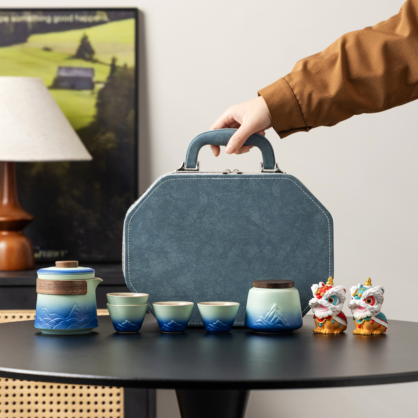 文创旅行茶具套装定制logo