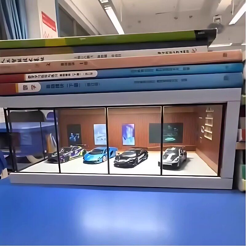 小比例minigt1比64车模场景展示盒带灯儿童停车场玩具车库模型图片