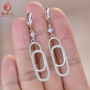 S925纯银曲别针耳环长款女2025年新潮款耳坠防过敏气质网红耳饰品