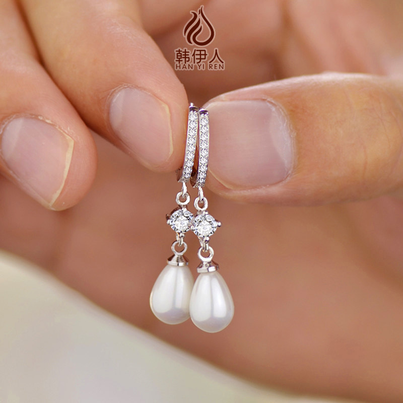 S925纯银耳环珍珠女长款圆圈2025年新潮网红气质耳坠耳饰品防过敏