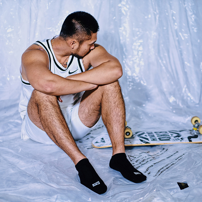 yoyolab 帅哥白袜控毛巾底健身船袜跑步防臭透气吸汗运动休闲短袜