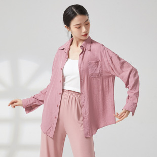 民族古典现代舞蹈形体练功服装长袖日常男女同款宽松衬衫上衣共妍