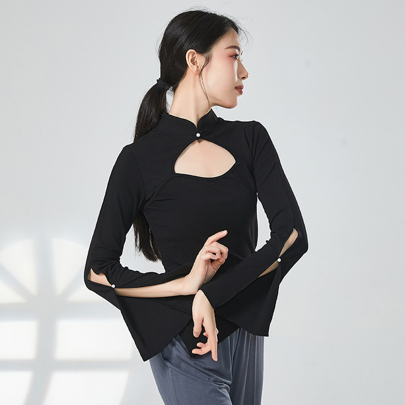 共妍旗袍领舞蹈袖口开叉练功服