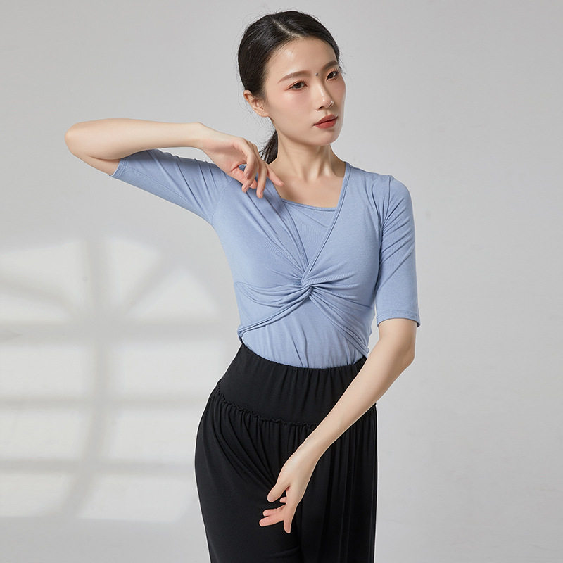 共妍现代舞蹈练功服中袖背心套装