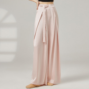 共妍古典现代舞蹈生艺考演出练功服捏皱系带垂感慵懒飘逸阔腿长裤