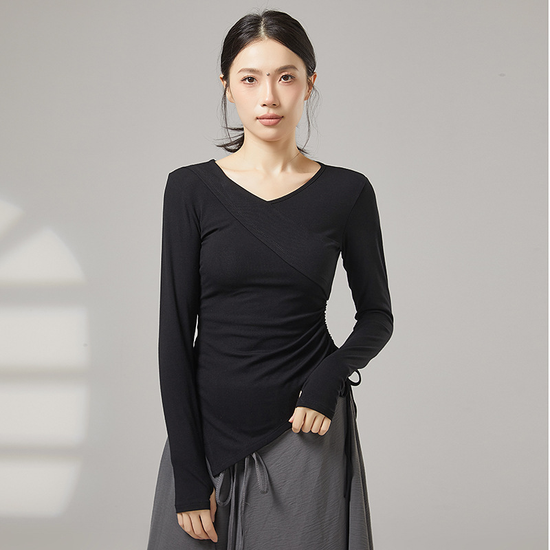 共妍秋季长袖现代舞侧抽绳练功服