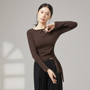 修身 圆领现代舞蹈生艺考演出形体训练功服装 上衣女 长袖 共妍春秋季