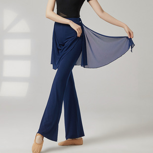 共妍遮臀假两件古典现代舞蹈生艺考演出形体训练功服装 微喇叭裙裤