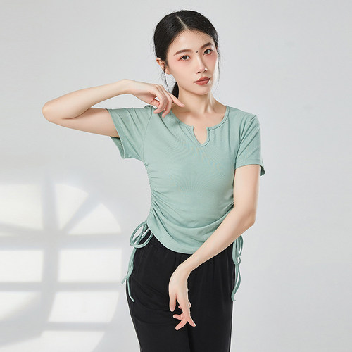 共妍现代舞蹈短袖侧抽绳练功服