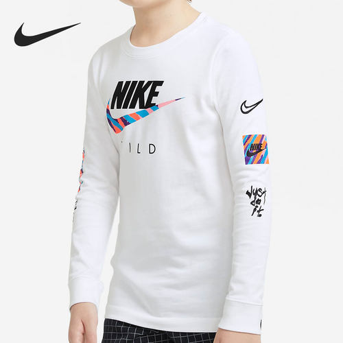 Nike/耐克正品新款 SPORTSWEAR 大童（男孩）长袖T恤DC7643-100