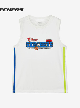 Skechers/斯凯奇正品休闲男童针织背心吸汗运动上衣 L221B135