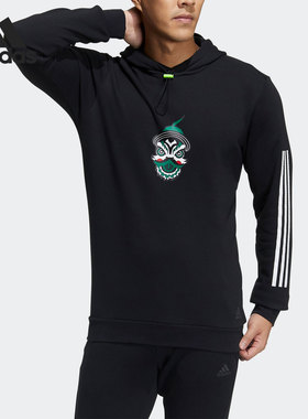 Adidas/阿迪达斯正品新款男子运动休闲连帽卫衣套头卫衣H43796