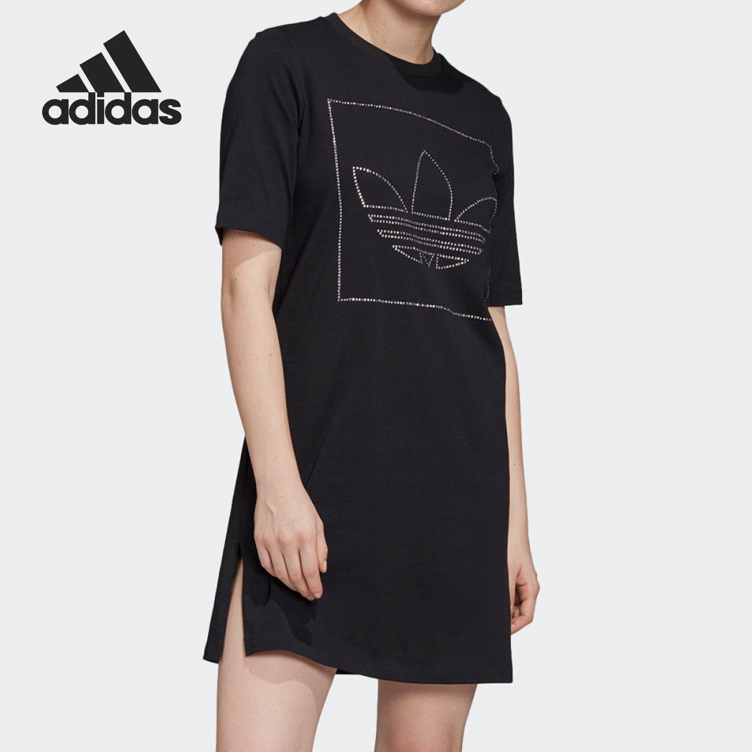 Adidas/阿迪达斯正品三叶草夏季新品女子短袖连衣裙FU1727