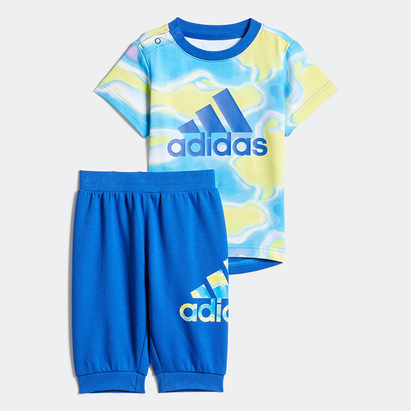 Adidas/阿迪达斯正品新款休闲舒适棉婴童男女短袖套装HD9959