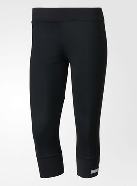 Adidas/阿迪达斯正品新款女士跑步系列紧身弹力七分裤 S99065