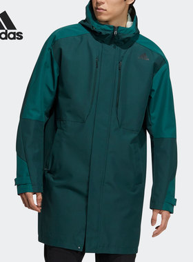 Adidas/阿迪达斯正品男子运动保暖中长款连帽休闲夹克外套H39268