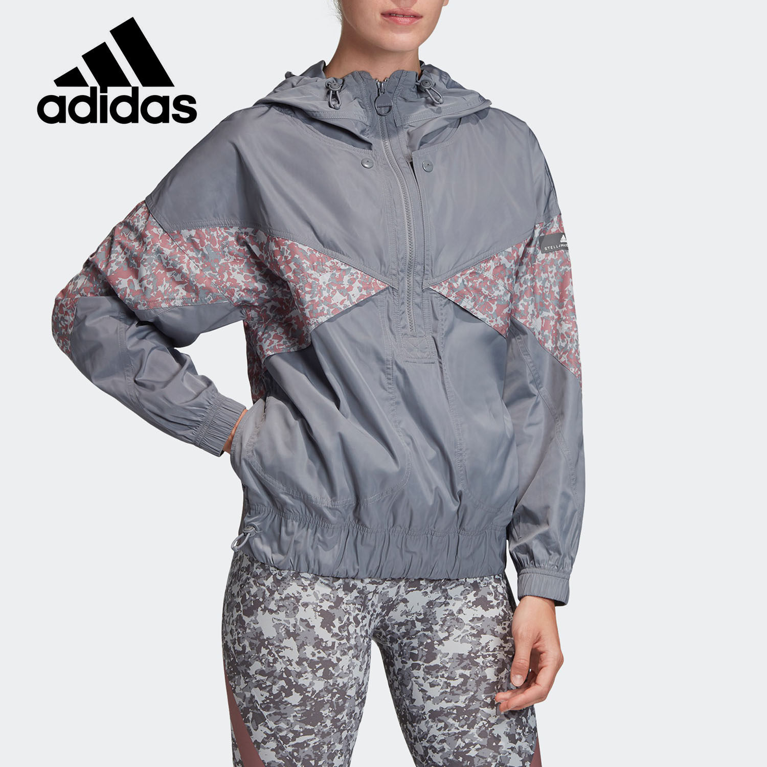 Adidas/阿迪达斯正品秋季女子新款运动服休闲拼接夹克FI7977