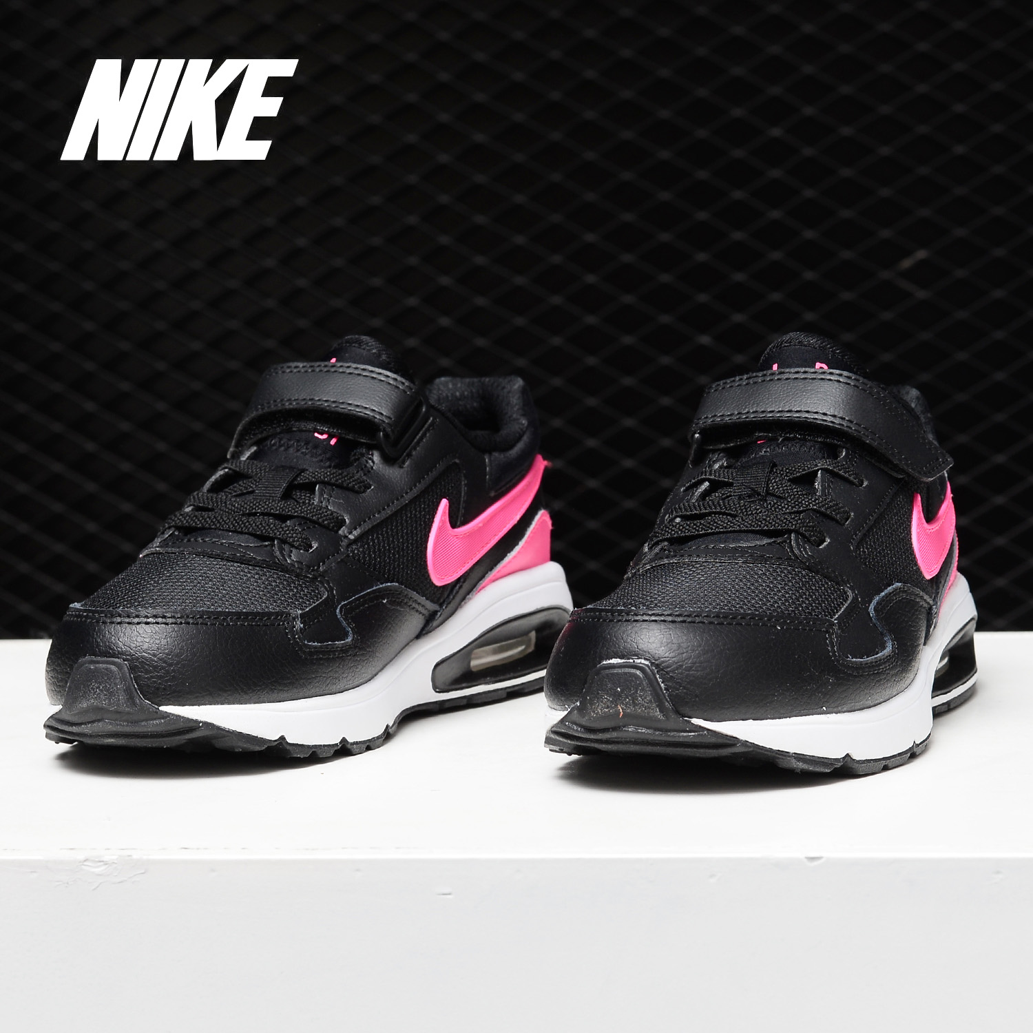 Nike/耐克正品 新款 AIR MAX 魔术贴气垫 女童休闲运动鞋653821