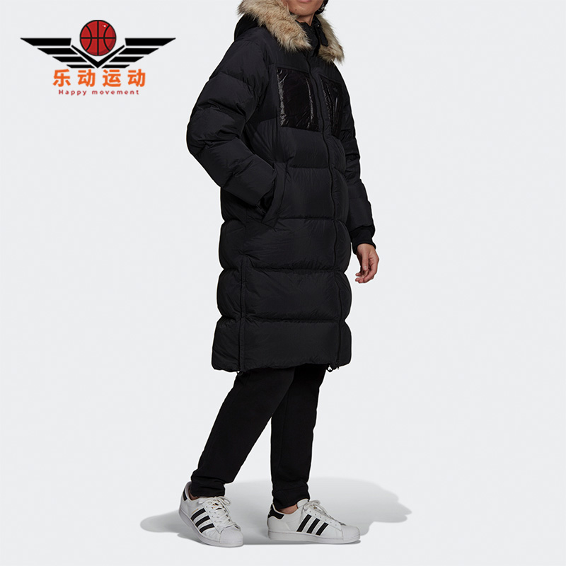 阿迪达斯男子中长保暖羽绒服