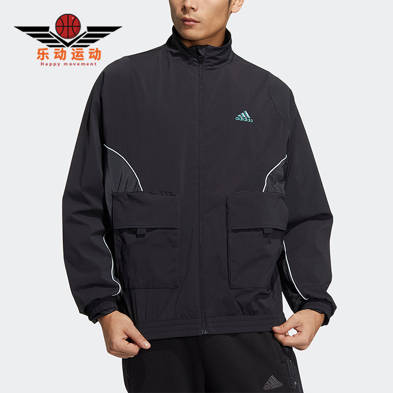 Adidas/阿迪达斯正品秋季男简约健身运动透气跑步外套 HM5144-封面