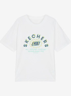 Skechers/斯凯奇正品时尚舒适休闲大童圆领运动短袖T恤 L222K064