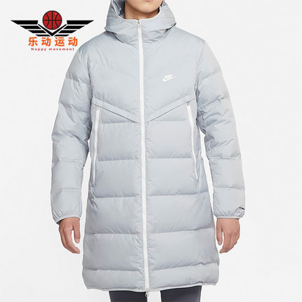 Nike/耐克正品休闲男子中长款运动保暖防风连帽羽绒服 DD6789-077
