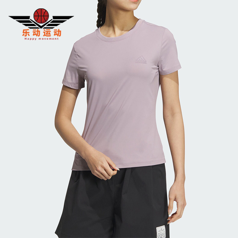 阿迪达斯女士修身短袖圆领T恤