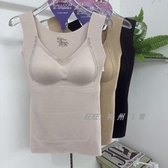 2件玉姿一族Y666山茶花油女士免穿文胸保暖背心秋冬无痕亲肤上衣