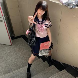 女校供百褶箱褶裙 空栗鼠丸 樱川高 夏季 水手服收腰jk制服套装