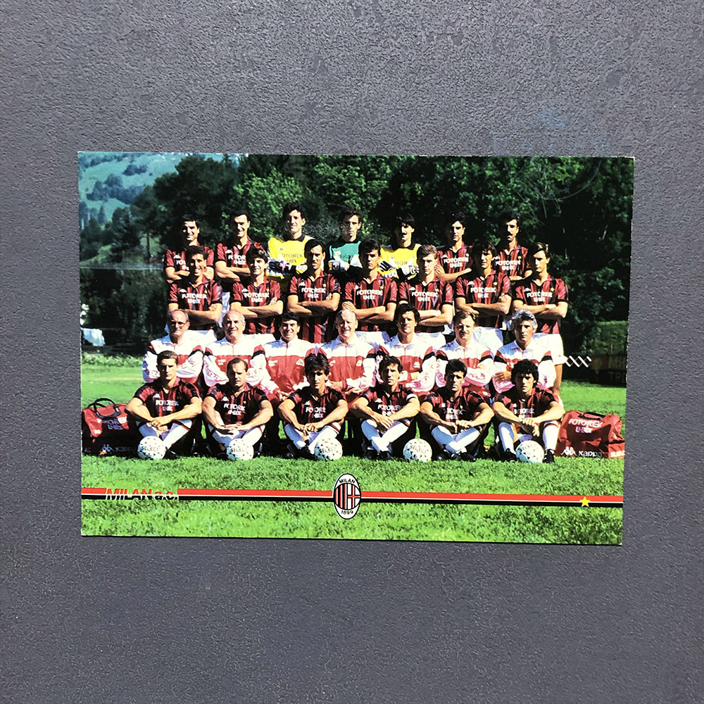 全家福 ac米兰 球星卡明信片促销广告卡 意大利足球意甲1988