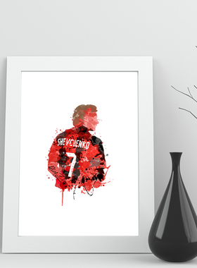 57相框舍甫琴科ac米兰实木照片周边海报签名画框足球迷装饰墙桌摆