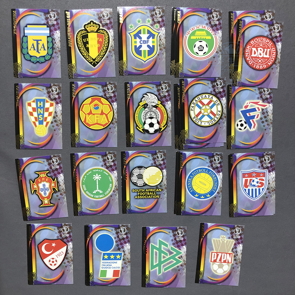 帕尼尼PANINI球星卡2002世界杯官方足球队徽阿根廷意大利巴西中国