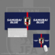 10鼠标垫超大办公键盘垫桌足球迷用品学生日本国家队samurai blue