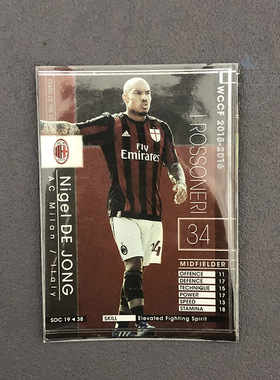 ac米兰panini帕尼尼2015/2016球星卡意甲WCCF德容de jong