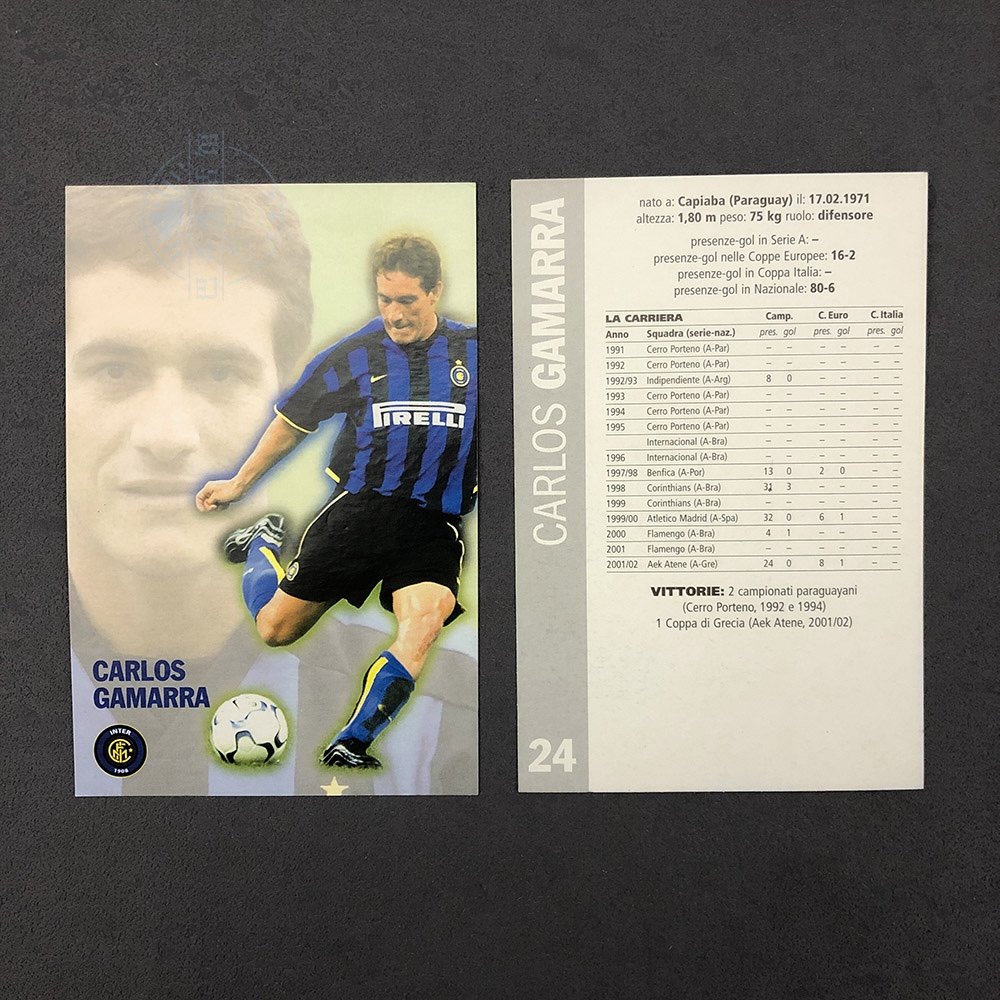 球星卡 国际米兰 inter milan 明信片白卡官 2002 2003 加马拉